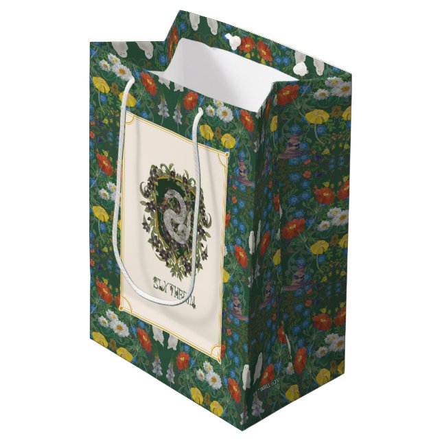 HARRY POTTER™ | SLYTHERIN™ Wappen Mittlere Geschenktüte (Vorderseite Schrägansicht)