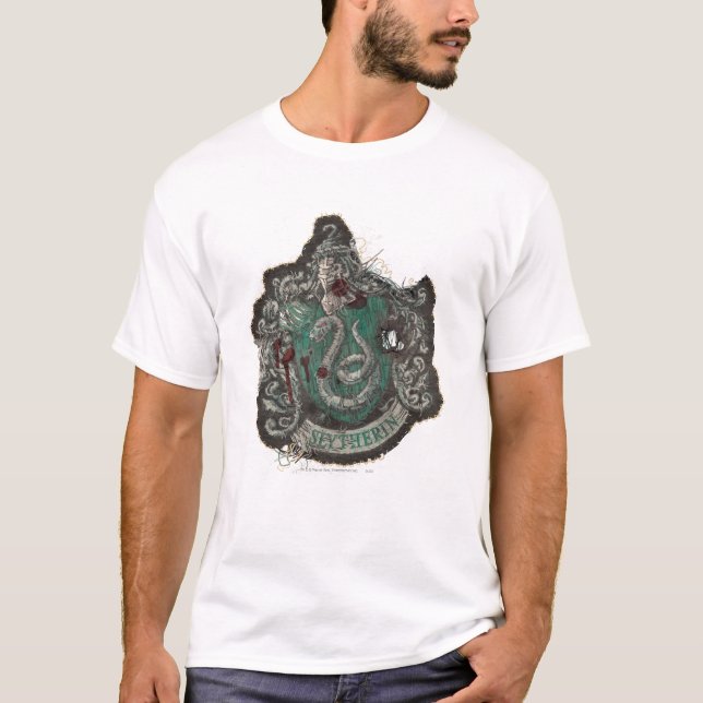 Harry Potter | Slytherin Wappen - Vintag T-Shirt (Vorderseite)