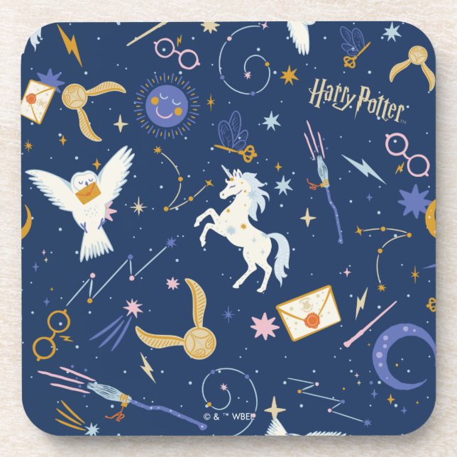 HARRY POTTER™ Sommersonnenwende-Icon-Muster Getränkeuntersetzer (Vorderseite)