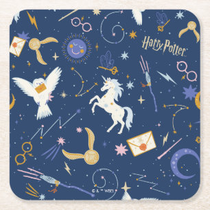 HARRY POTTER™ Sommersonnenwende-Icon-Muster Rechteckiger Pappuntersetzer