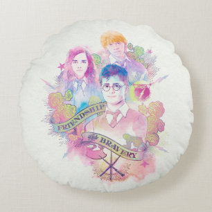 Harry Potter Spell   Harry, Hermione & Ron Waterc Rundes Kissen