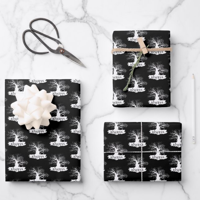 Harry Potter Spell | Immer Silhouette angeben Geschenkpapier Set (Vorderseite)