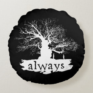 Harry Potter Spell   Immer Silhouette angeben Rundes Kissen