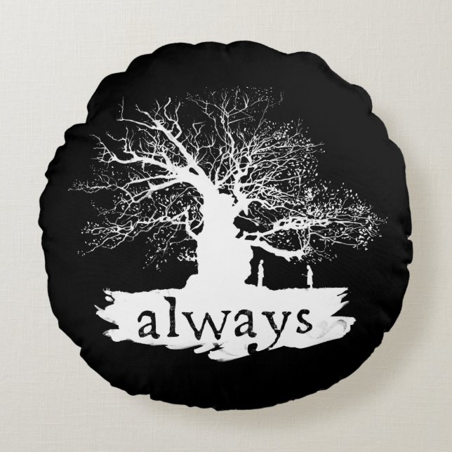 Harry Potter Spell | Immer Silhouette angeben Rundes Kissen (Vorderseite)