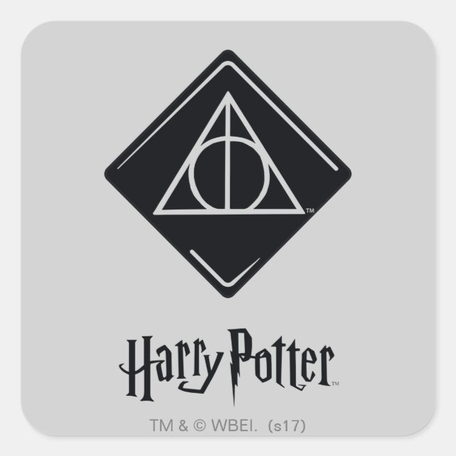 Harry Potter Spell | Todhafensymbol Quadratischer Aufkleber (Vorderseite)