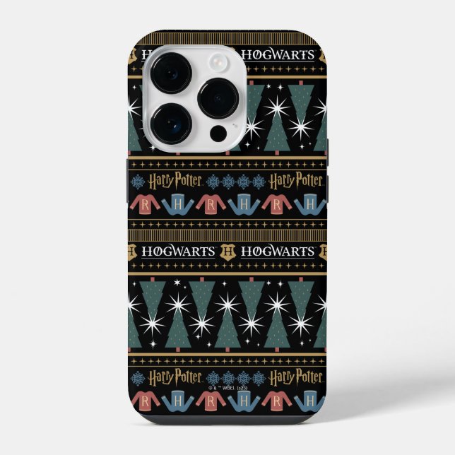HARRY POTTER™-Strickmuster für Weihnachtspullover iPhone 14 Pro Hülle (Rückseite)
