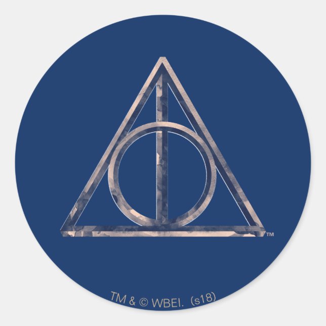 Harry Potter | Todesrelikte Wasserfarbe Runder Aufkleber (Vorderseite)