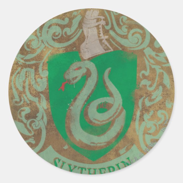 Harry Potter | Vintag Slytherin Runder Aufkleber (Vorderseite)