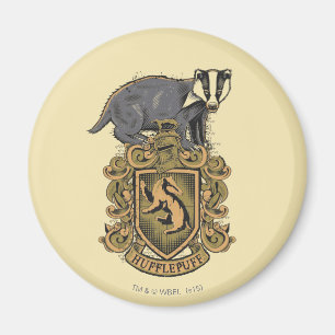 Harry Potter   Wappen von Hufflepuff mit Dachs Magnet