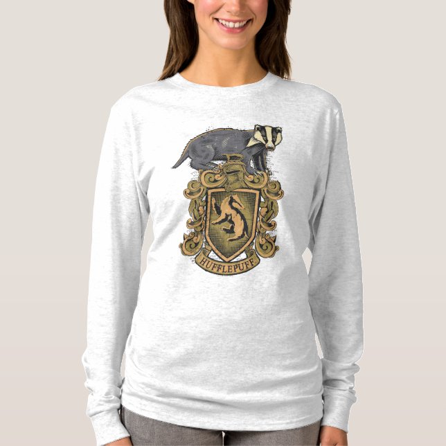 Harry Potter | Wappen von Hufflepuff mit Dachs T-Shirt (Vorderseite)