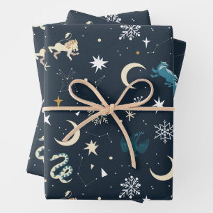 Harry Potter   Winterkonstellationsmuster Geschenkpapier Set