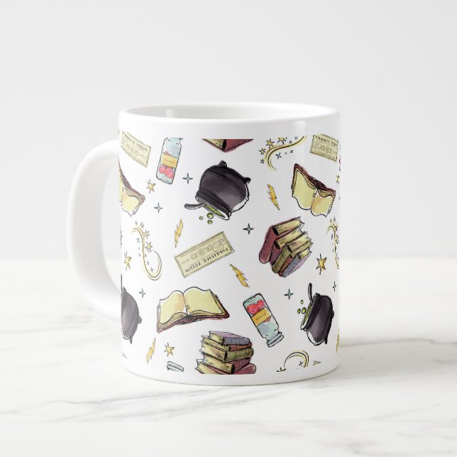HARRY POTTER™ Zauber & Bücher Muster Jumbo-Tasse (Vorderseite Links)