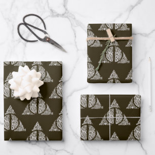 Harry Potter Zauber   DEATHLY HALLOWS Grafik 2 Geschenkpapier Set