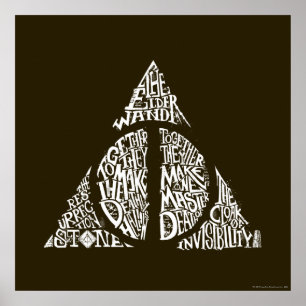 Harry Potter Zauber   DEATHLY HALLOWS Typografie G Poster