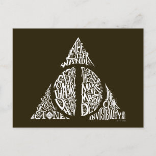 Harry Potter Zauber   DEATHLY HALLOWS Typografie G Postkarte