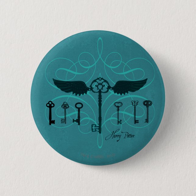 Harry-Potter-Zauber | Fliegende Schlüssel Button (Vorderseite)