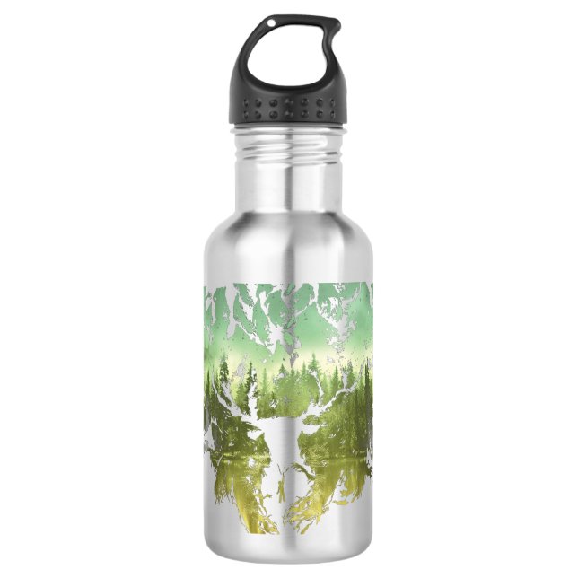 Harry-Potter-Zauber | Hirsch-Patronus Trinkflasche (Vorderseite)