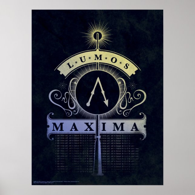 Harry Potter Zauber | Lumos Maxima Grafik Poster (Vorne)