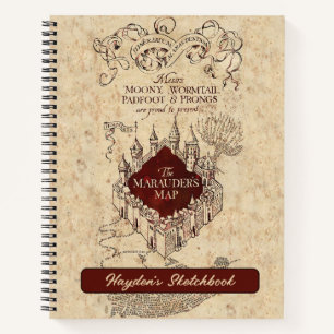Harry Potter Zauber   Marauder Karte zeichnen Notizbuch