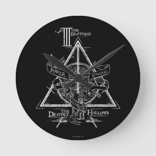 Harry Potter-Zauber   TODESRELIQUIEN Grafik Runde Wanduhr