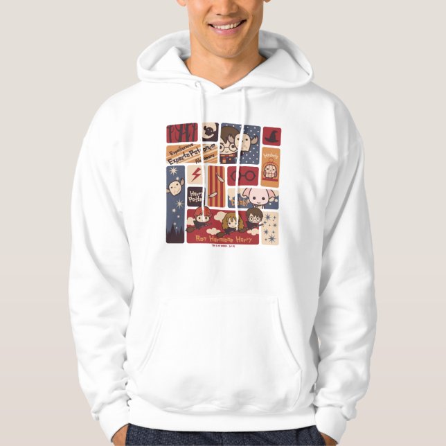 Harry- PotterCartoon-Szenen-Muster Hoodie (Vorderseite)