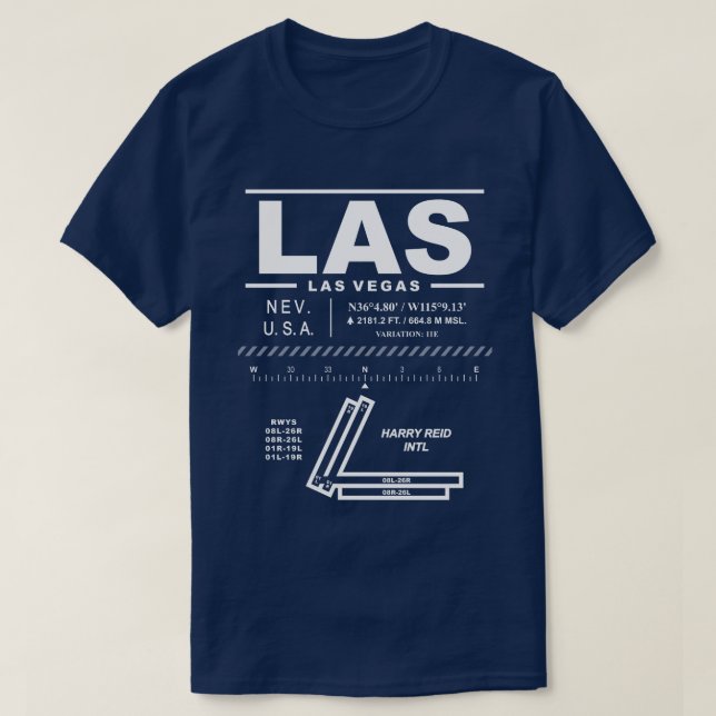 Harry Reid Aéroport international LAS T-Shirt (Design devant)