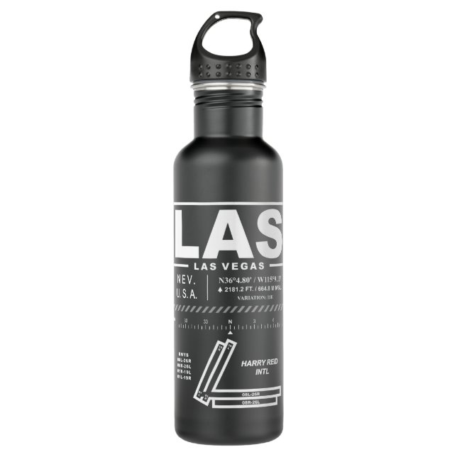 Harry Reid International Airport LAS Edelstahlflasche (Vorderseite)