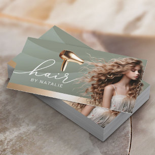 Harry Stylist Sage Green Beauty Girl Salon Visitenkarte