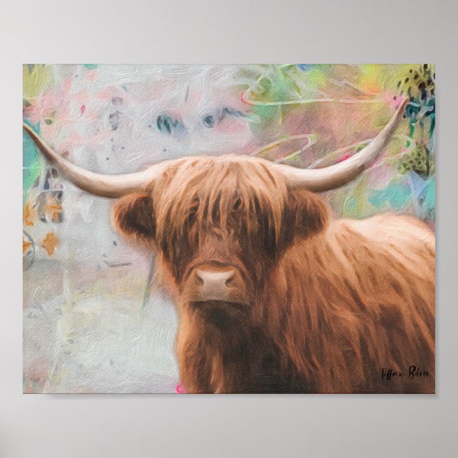 Harry the Highland Cow Print Poster (Vorne)