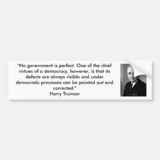 Harry Truman - Demokratie Autoaufkleber