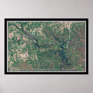 Harry Truman Lake Missouri Satellite Poster Karte