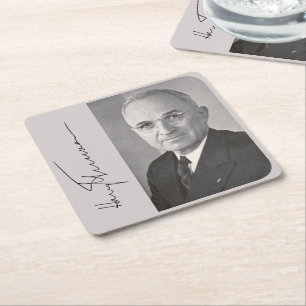 Harry Truman Rechteckiger Pappuntersetzer