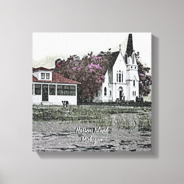 Harsens Island Michigan St. Marks Church 1925 Leinwanddruck (Vorderseite)