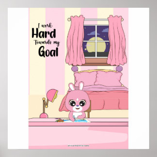 Hart an Zielen arbeiten Wandkunst Poster