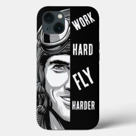 hart arbeiten, fliegen härter, Pilot, Comic Case-Mate iPhone Hülle