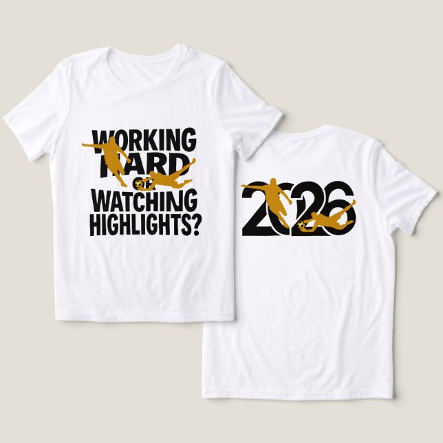 Hart arbeiten oder Highlights lustig Fußball schau Tri-Blend Shirt (Design Vorderseite & Rückseite)