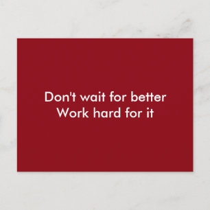 hart arbeiten postkarte
