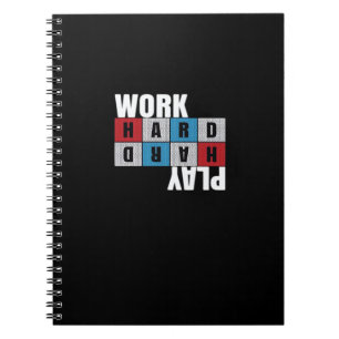 hart arbeiten, so hart spielen, Motivation, Dedica Notizblock
