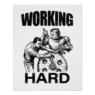 hart arbeitend poster