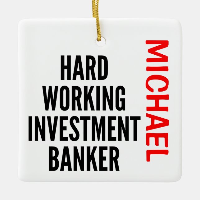 hart arbeitende Investmentbank Keramikornament (Vorderseite)