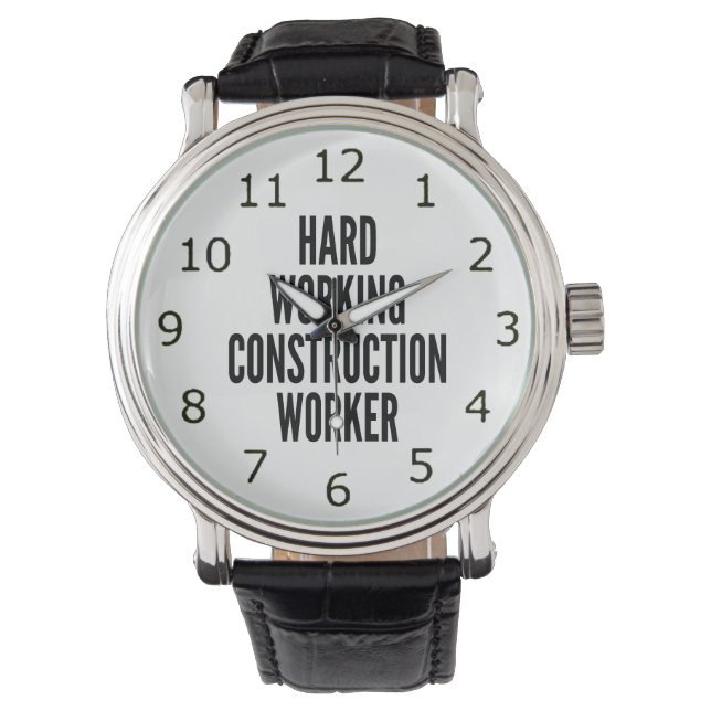 hart arbeitender Bauarbeiter Armbanduhr (Vorderseite)