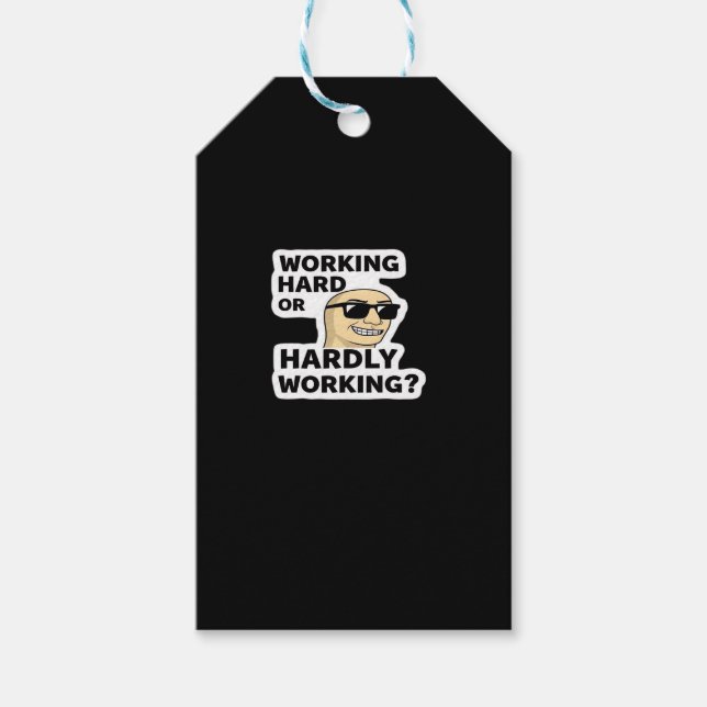 hart arbeitender oder kaum arbeitender lustiger Me Geschenkanhänger (Vorderseite)
