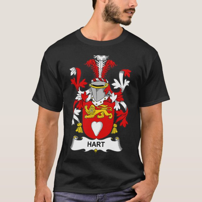 Hart Coat of Arms Familienwappen T-Shirt (Vorderseite)