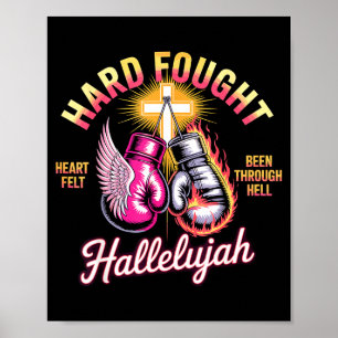 Hart erkämpfte Hallelujah Boxhandschuhe Glaube Poster