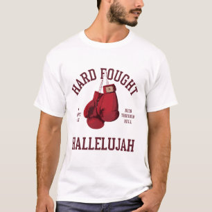 Hart erkämpfte Hallelujah rosa Schleife Boxhandsch T-Shirt