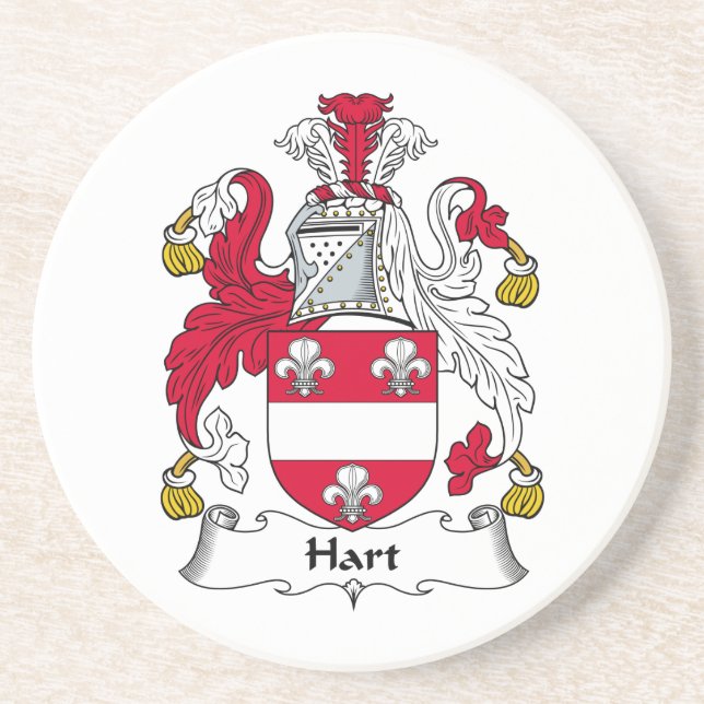 Hart-Familienwappen Sandstein Untersetzer (Vorne)