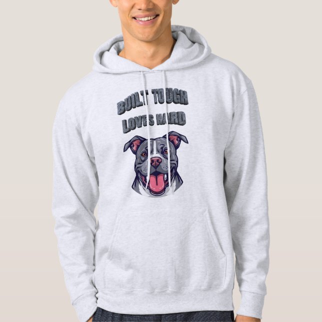 Hart gebaut Pit Bull - Bully-Hunde-Liebhaber Grafi Hoodie (Vorderseite)