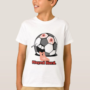 hart gespielt lustiger deflatierter Fußball Sport T-Shirt