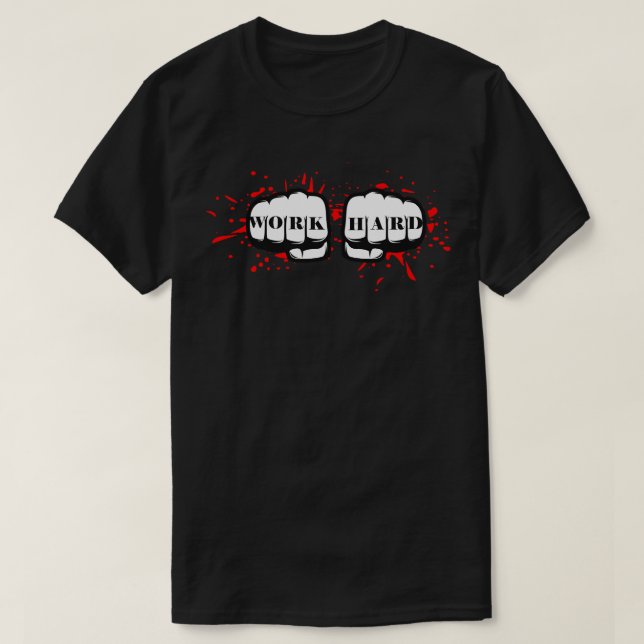 hart kämpfende Faust T-Shirt (Design vorne)