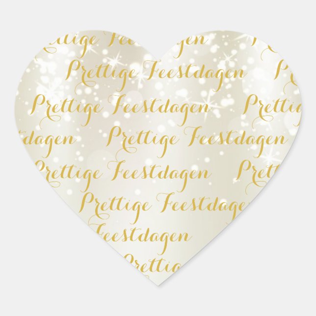 Hart Kerst tekst stickers "Prettige Feestdagen" (Vorderseite)